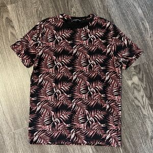 Express Maroon Floral T-Shirt (Med)